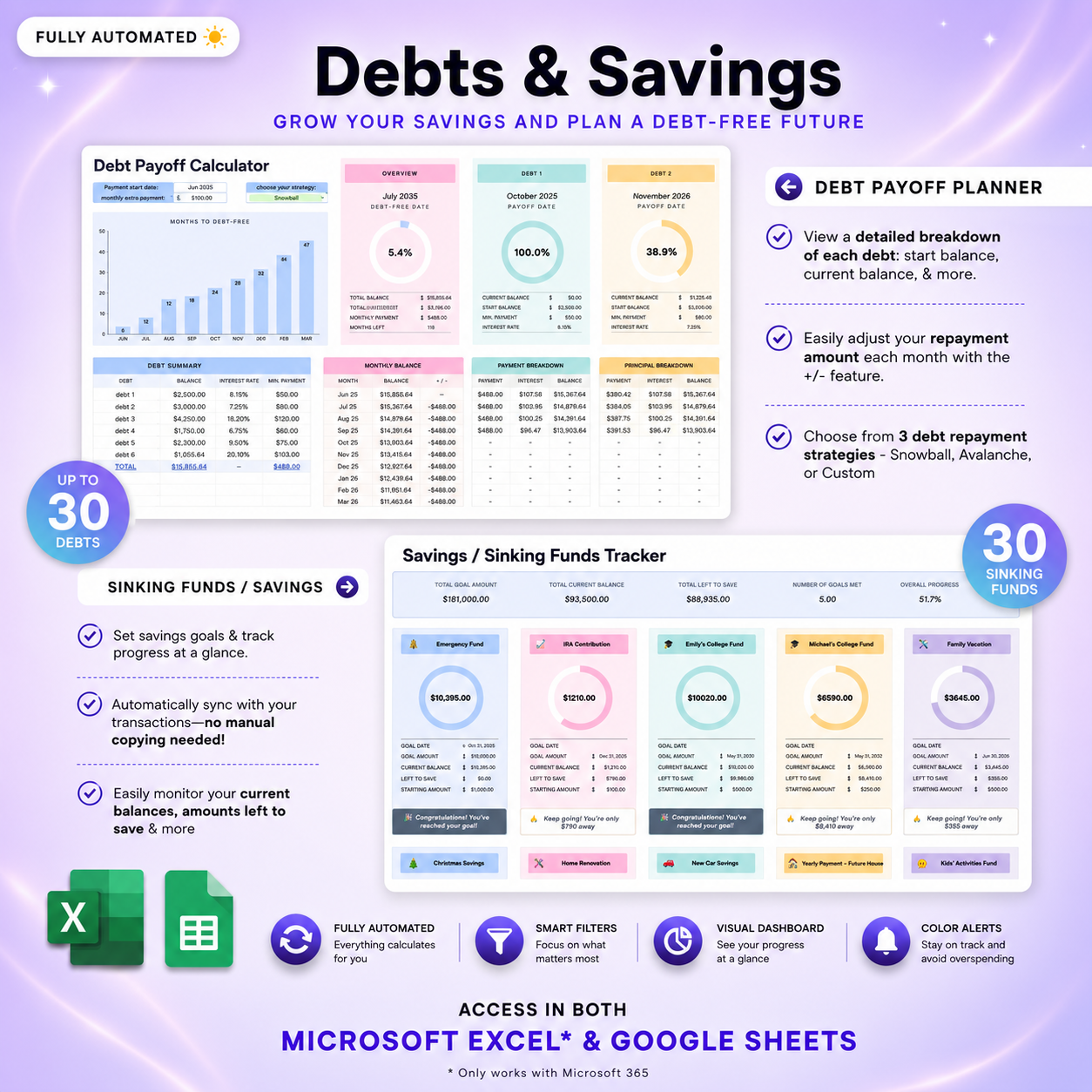 ADHD Life Planner for Google Sheets & Excel