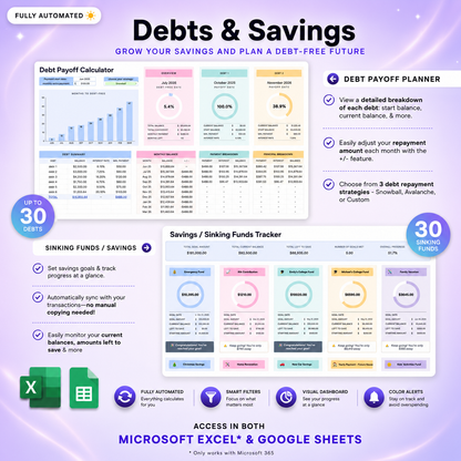 ADHD Life Planner for Google Sheets & Excel