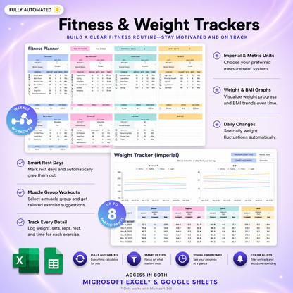 ADHD Life Planner for Google Sheets & Excel