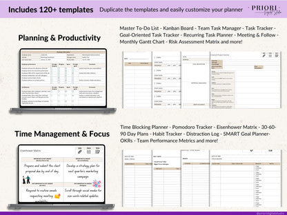 OneNote Planner 2026 2027 Professional One Note Template for Work Project Management Hyperlinked Planner Weekly Planner Organization Planner