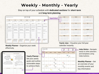 OneNote Planner 2026 2027 Professional One Note Template for Work Project Management Hyperlinked Planner Weekly Planner Organization Planner