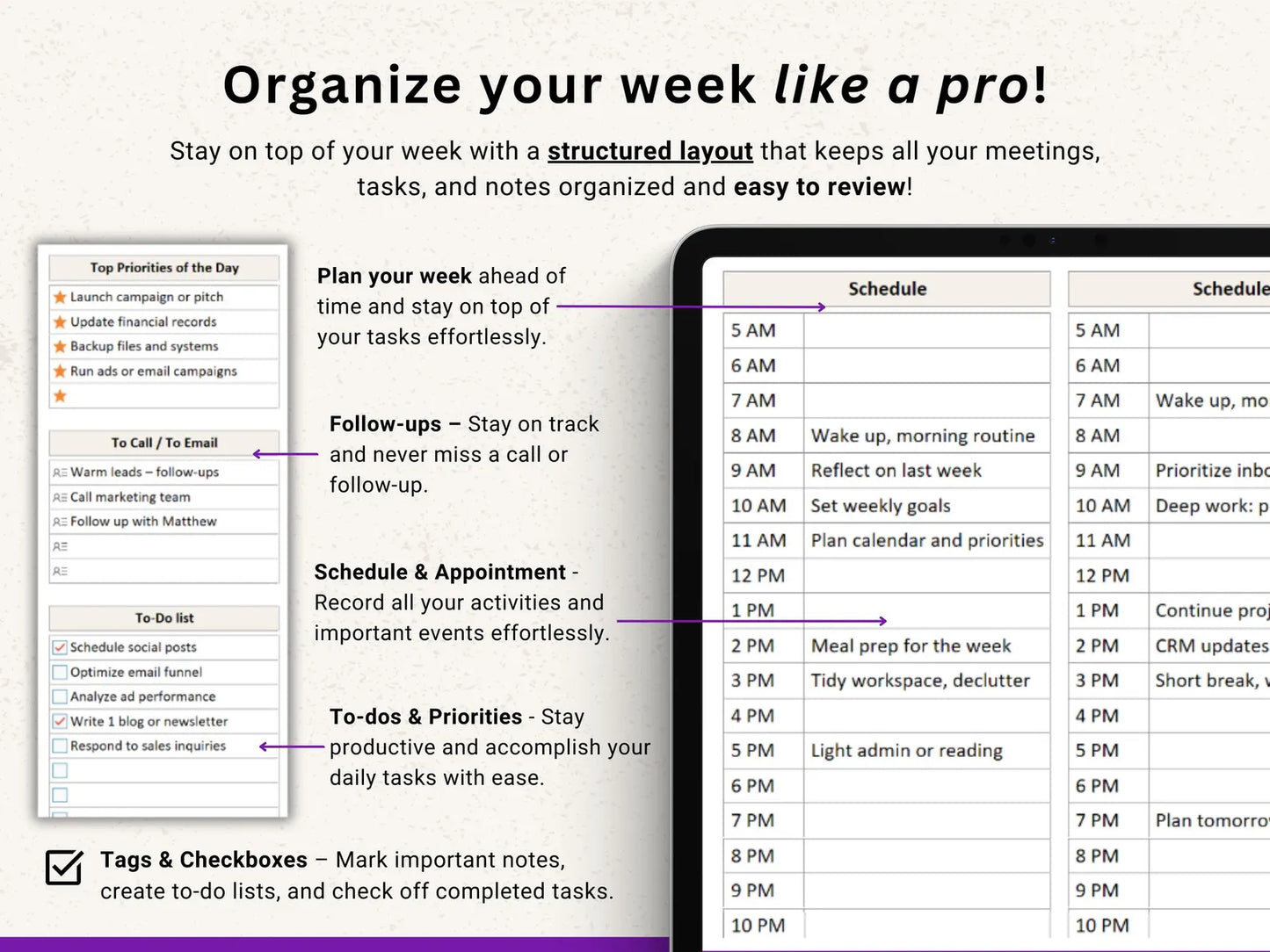 OneNote Planner 2026 2027 Professional One Note Template for Work Project Management Hyperlinked Planner Weekly Planner Organization Planner